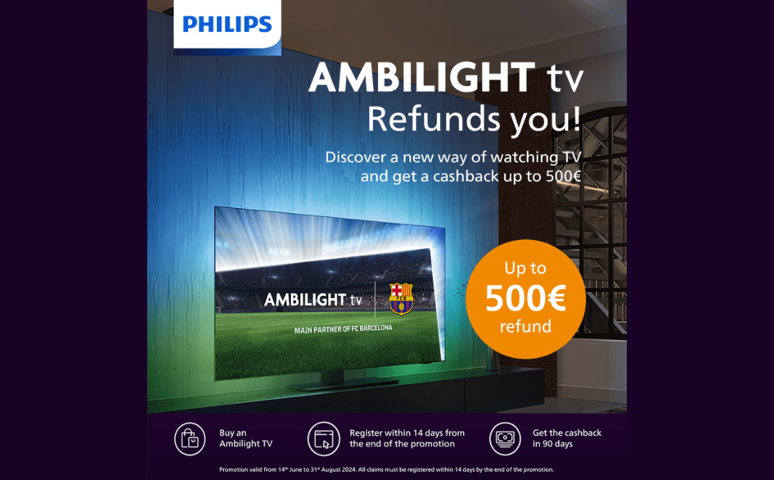 cashback philips ambilight tv